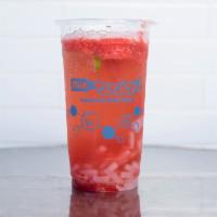 Strawberry Mojito · Fresh Strawberry Lime Mints with Lychee Jelly Topping