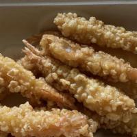 Fried Shrimp (10) · 10 pieces. Deep fried shrimp tempura, served with sweet and sour sauce.