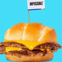Impossible™ Chandler Style  · Smashed crispy Impossible™ patty with house seasoning, served plain with American cheese on ...