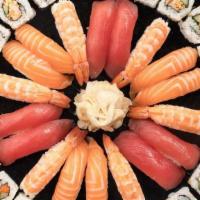 Samurai Platter · A combination platter with: California Roll†, Spicy Tuna Roll*, Spicy Shrimp Roll, Tuna Nigi...