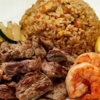 Ny Steak & Colossal Shrimp · Hibachi steak* and grilled colossal shrimp lightly seasoned and grilled to your specificatio...