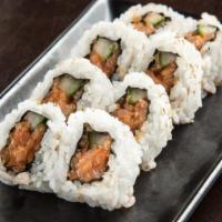 Spicy Yellowtail Roll* · Fresh yellowtail mixed with Sriracha, combined with cucumber and rolled in seaweed and rice,...