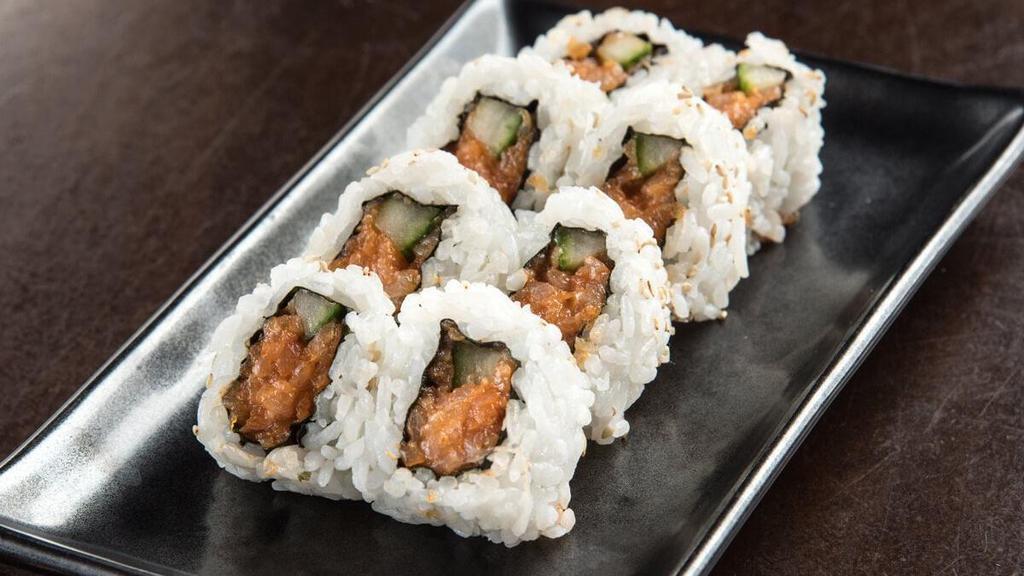 Spicy Yellowtail Roll* · Fresh yellowtail and Sriracha, combined with cucumber and rolled in seaweed and rice