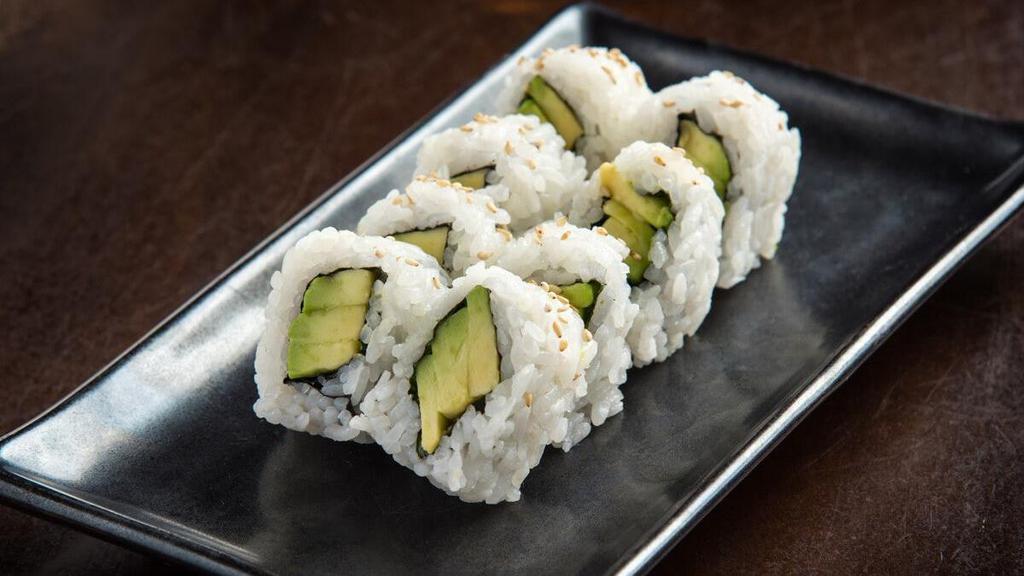 Avocado Roll · Slices of creamy avocado rolled in seaweed and rice