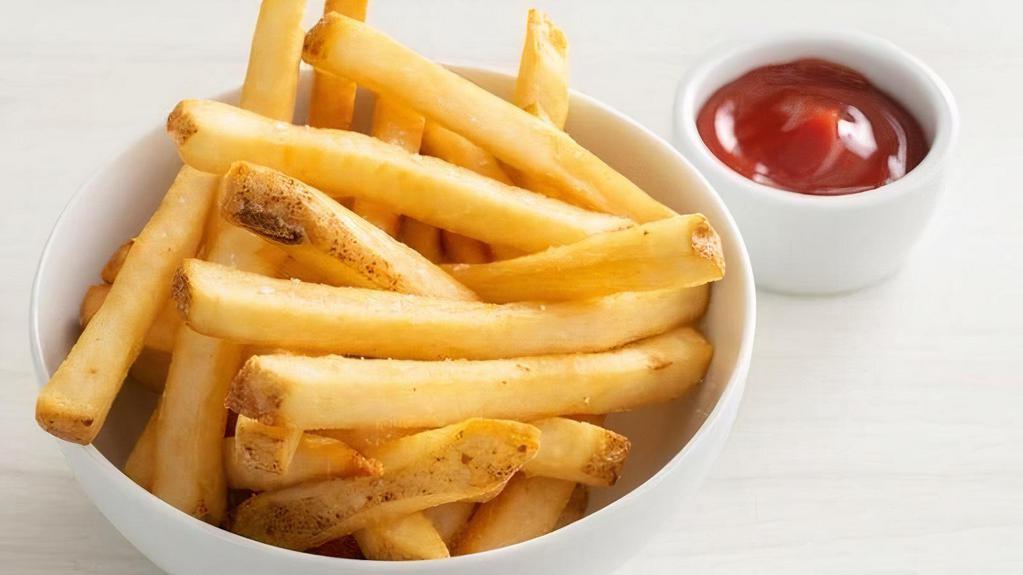 Large Fries  · Serves 2 | Your choice of ketchup or chipotle aioli | 250-350 cals | Gluten-friendly.