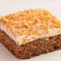 Carrot Cake · Fresh carrots, walnuts, VG cream cheese frosting | 610 cals