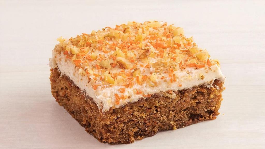 Carrot Cake · Fresh carrots, walnuts, VG cream cheese frosting | 610 cals