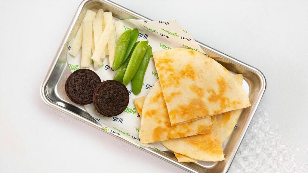 Kids' Quesadilla · Toasted flour tortilla with melted cheddar cheese | sub corn tortilla - no charge | 300 - 450 cal.