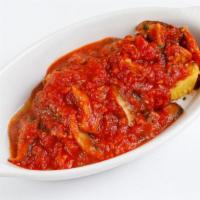 Catering Polenta Grigliata · Grilled polenta, sautéed mushrooms and fresh tomato.