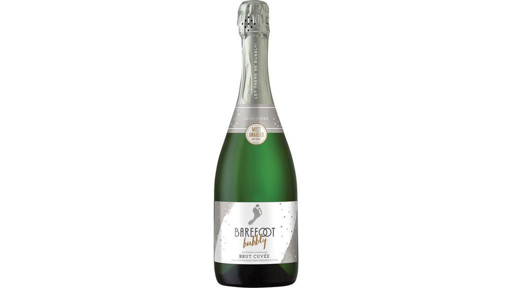 Barefoot Cellars Bubbly Brut (750 ml) · Barefoot Bubbly Brut Cuvée is the driest sparkling wine in our portfolio. Vibrant bubbles lift notes of sliced apple, juicy peach and zesty kiwi, leading to a hints of toast on a crisp, refreshing finish.