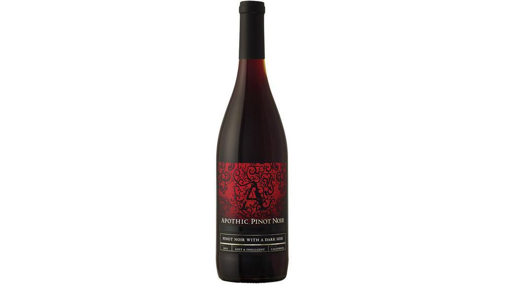 Apothic Pinot Noir (750 Ml) · Our Pinot Noir reveals layers of bright ripe cherry and crushed raspberries with a dash of red currant. Silky tannins round out the mouthfeel with ribbons of caramel and vanilla, which lead to a delicate, lingering finish. We selected Pinot Noir grapes from Lodi for their red fruit profiles and soft approachable tannins. Unique Graciano grapes were blended into the wine to brighten the acidity and notes of red currant. The grapes were destemmed with marginal crushing and cold soaked overnight to encourage extraction of the fruit’s alluring color and tannins.