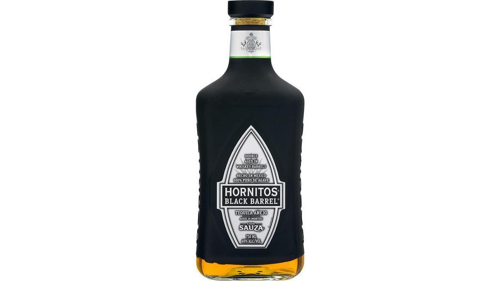 Hornitos Black Barrel Tequila (750 ml) · Our most highly awarded tequila, Hornitos Black Barrel, starts as a premium, aged Añejo, then spends four months in deep charred oak barrels to give it rich, smoky flavor and a golden amber color. It spends an additional two months in specially toasted barrels for more depth and distinct complexity.