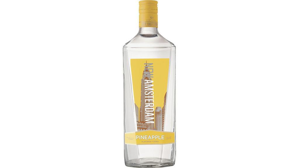 New Amsterdam Pineapple Vodka (1.75 L) · New Amsterdam Pineapple has bright, refreshing aromas of pineapple and tropical fruit. Flavors of juicy, freshly cut pineapple and coconut cleanse the palate and offer a crisp, refreshing finish.