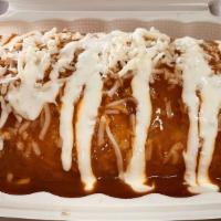 Super Burrito · Flour tortilla filled with your choice of meat, Rice, Pinto refried beans, Cheese , Sour Cre...