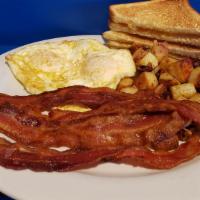 Two Egg Breakfast · Two fresh eggs are made to order and served with your choice of a wide array breakfast meats...