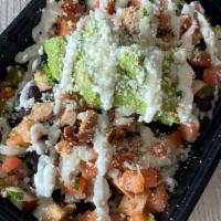 Mexican Super Burrito Bowl · Cilantro lime rice, Black beans, Pico de gallo, Sour cream, Guacamole, Your choice of meat, ...
