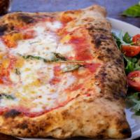 Calzone · Tomato Sauce, Ham, Salami, Fresh Ricotta, Mozzarella, Mushroom