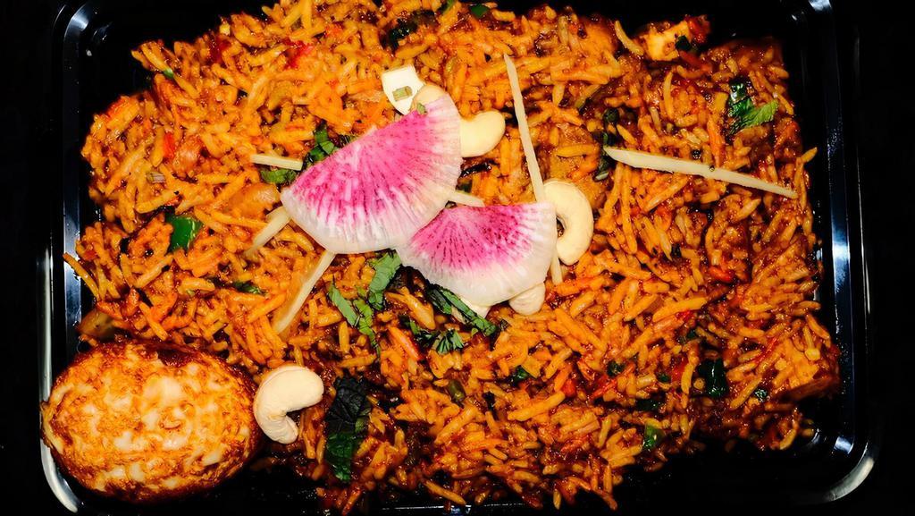 Vegan Mixed Vegetable Biryani · Vegetable biryani is an aromatic rice dish made by cooking basmati rice with mixed veggies, herbs & biryani spices.