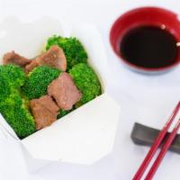 Beef (16 Oz.) · Broccoli beef. sliced tender beef stir-fried with fresh broccoli in a tasty mixed sauce.