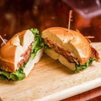 BLT · Crispy bacon served with mayo, lettuce and tomato.