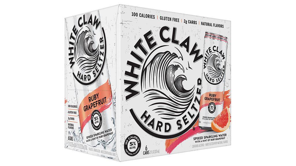 White Claw Hard Seltzer Grapefruit Can (12 oz x 6 ct) · The bright citrus flavor of Ruby Grapefruit is unlike any other. With a hint of freshly cut fruit flavor and satisfying zest of grapefruit, you’ll enjoy this smooth tasting beverage in any occasion.