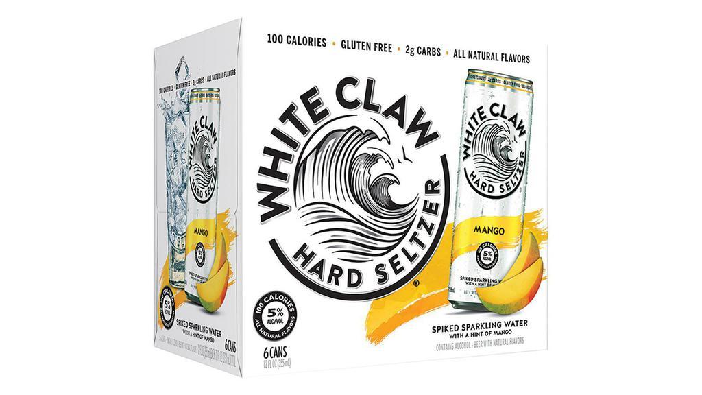 White Claw Hard Seltzer Mango Can (12 oz x 6 ct) · Hard seltzer with a twist of fresh Mango flavor. Enjoy pure refreshment with this sweet, summer fruit flavor year-round.