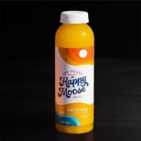 Cold-Pressed Orange Juice by Happy Moose · Cold-pressed Valencia oranges and mandarin oranges, 100% tree-ripened in California.
