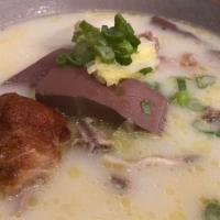 Duck Bone Soup w/ Tofu & Duck Blood  · 老火鴨血豆腐鴨骨湯