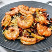 House Spicy Prawns · 麻辣口味蝦   *SPICY 
Prawns in shell sauteed with our chef's spicy sauce.