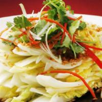 Chinese Cabbage with Garlic · 蒜蓉蒸紹菜 
Steamed Chinese cabbage with garlic in our special sauce.