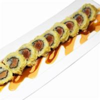Dynamite · Deep fried spicy tuna roll, unagi sauce, spicy mayo, wasabi sauce.