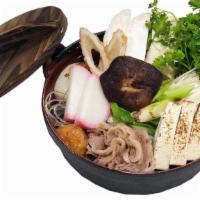 Beef Sukiyaki · A beef, vegetables, and clear noodle prepared hotpot style.
