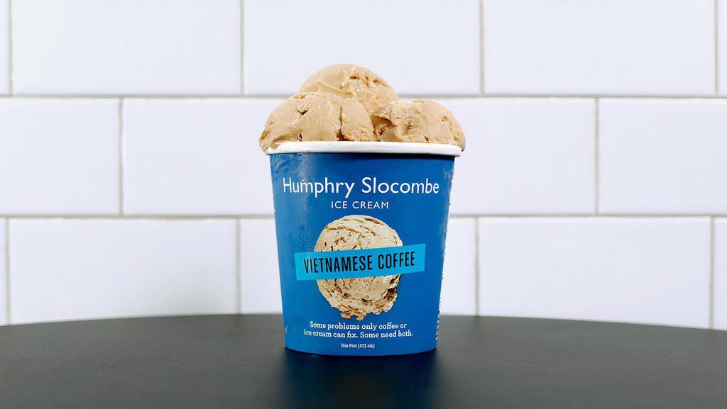 Vietnamese Coffee Ice Cream · Our version of a traditional Vietnamese coffee - a complex blend of Blue Bottle Giant Steps espresso, sweetened condensed milk, and chicory.