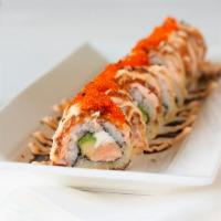 Mijouri Special · Cook. In: salmon, avocado, cream cheese. Out: salmon, deep fried with special sauce.