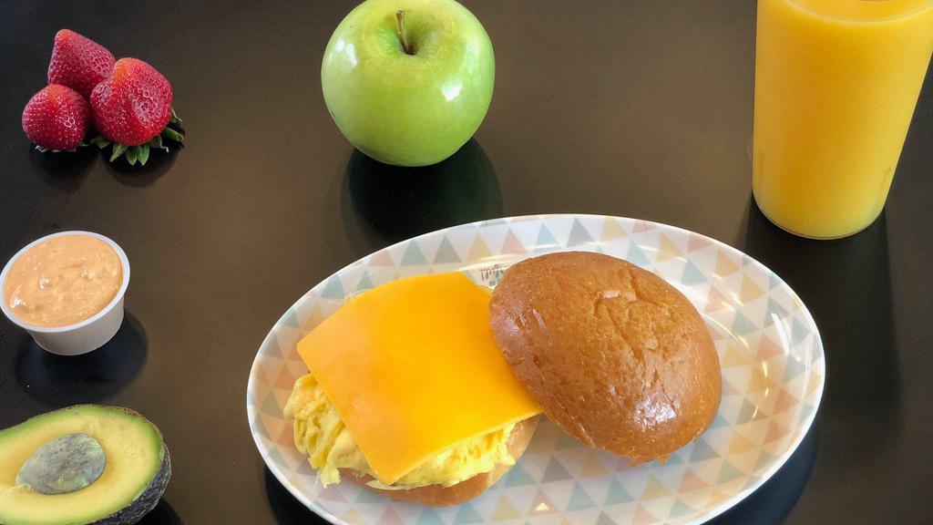 Egg ＆ Cheese Sandwich · 2 eggs and cheddar on a brioche bun.