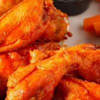 Hot Wings · Spicy hot wings pepper seasoned with ranch or bleu cheese.