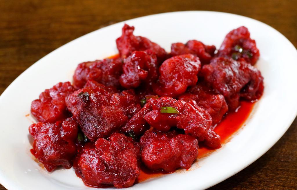 Cherry  Pork · Pork Deep  Fried and tossed with special garlic & ginger cherry sauce