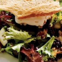 Golosa salad · Organic mixed leaves, celery, walnuts, pears,  whipped Guffanti  gorgonzola cheese , crostin...