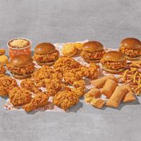 Bigger Family Feast · 12 pieces of our Signature Chicken & 5 Chicken Sandwiches, 2 Large Sides, 5 Biscuits, 5 Appl...