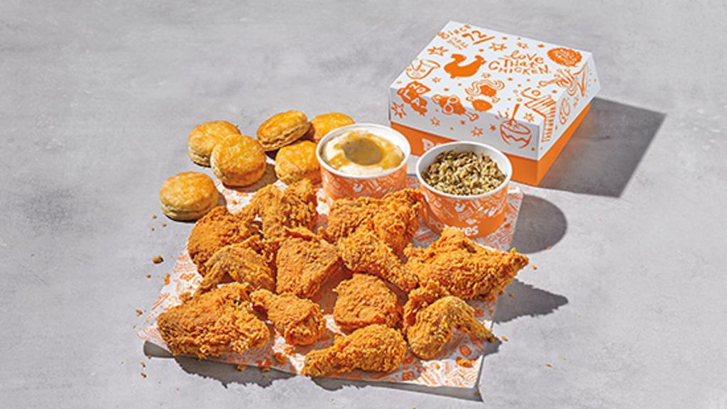 Mixed Chicken (12 Pcs) · Includes two large signature sides and six hot buttermilk biscuits.