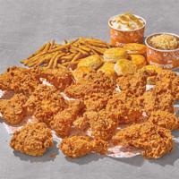 Mixed Chicken (16 Pcs) · Includes three large signature sides and eight hot buttermilk biscuits.