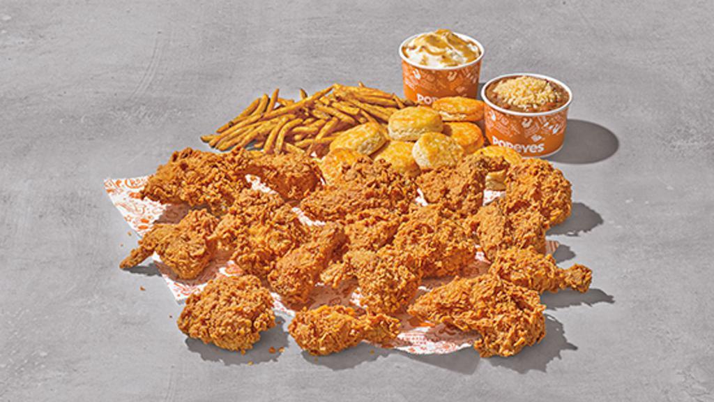Mixed Chicken (16 Pcs) · Includes three large signature sides and eight hot buttermilk biscuits.