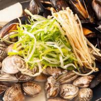 42. Clam X Mussel soup · Serves 2. Add  Yellow Bean Sprout for an additional charge.