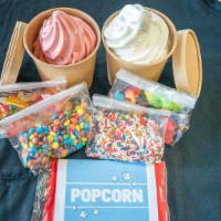 MYO Movie Pack · MYO Movie Pack comes with 2 pints of your choice of frozen yogurt, plus 1 bag of microwave p...