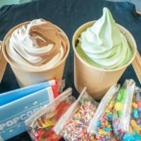 MYO Movie Bundle - Family Size · MYO Movie Bundle Family Size comes with 2 quarts of your choice of frozen yogurt, plus 2 bag...