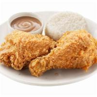 2 Pc Chickenjoy W/ 1 Side · A drumstick and thigh of our signature Chickenjoy fried chicken served with 1 side. Choose f...