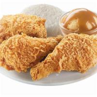 3 Pc Chickenjoy W/ 2 Sides · 3 pieces of our signature Chickenjoy friend chicken served with 2 sides. Choose from regular...