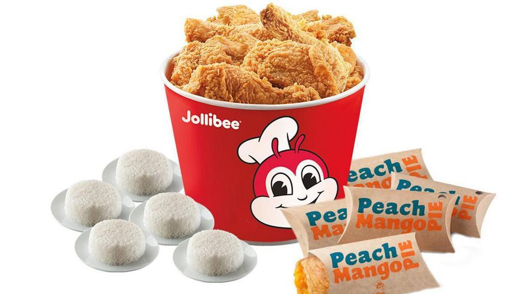 Chickenjoy Bucket Treat D · 10 Pc Chickenjoy Bucket, 5 sides of your choice and 5 Pies