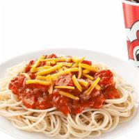 Kids Meal: Jolly Spaghetti With Drink · A kids meal with Jolly Spaghetti, a drink, and a toy when offered