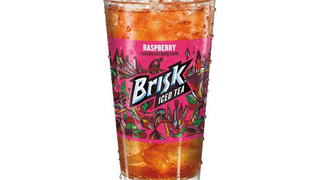 Raspberry Brisk Iced Tea · A 20 oz Raspberry Brisk Iced Tea